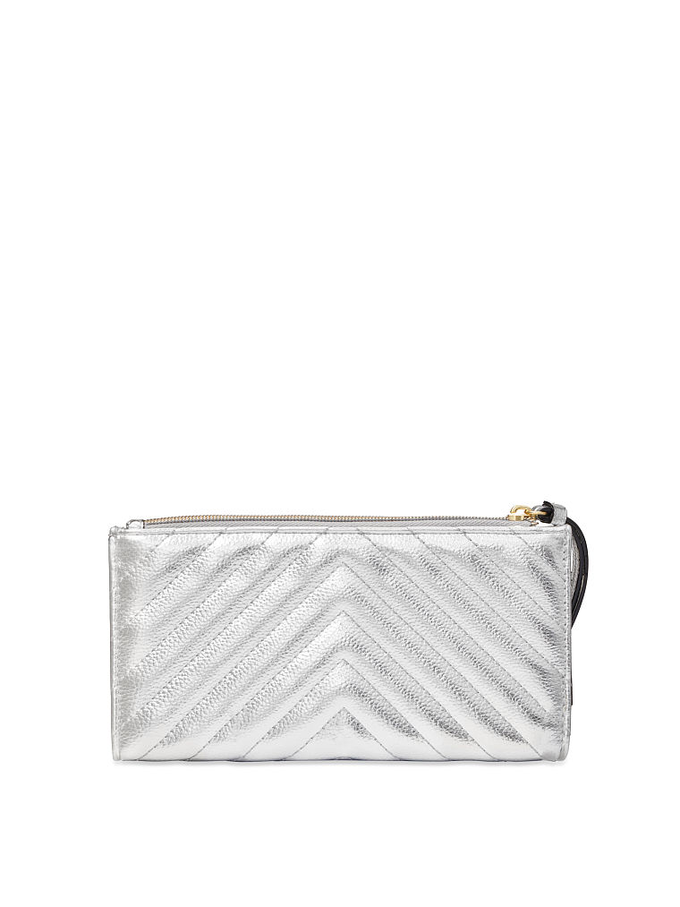 Portafoglio Con Borchie, Silver, large