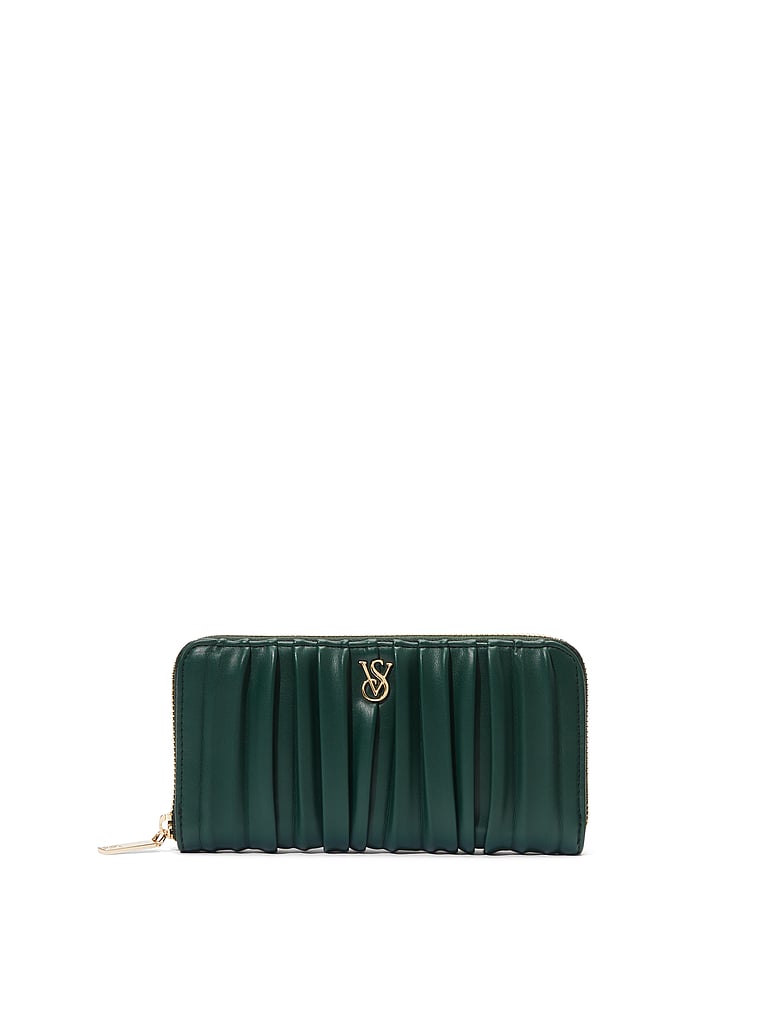 Portafoglio Grande Con Cerniera, Black Ivy Pleated, large