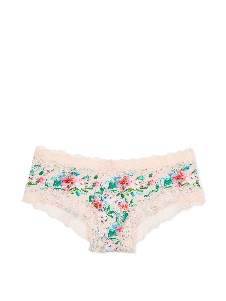 Slip Sgambato In Cotone Con Dettagli In Pizzo, Vivid Tropical, large