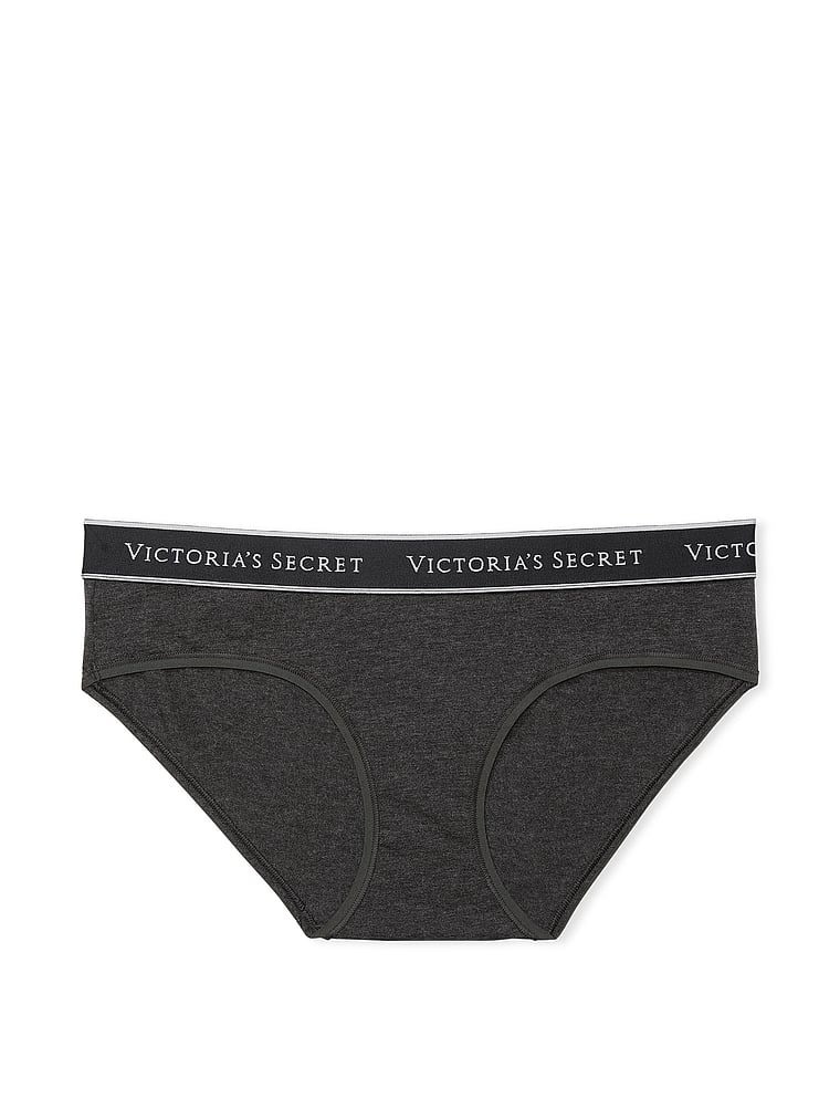 Slip Coprente In Cotone Con Logo, Charcoal Heather Grey, large